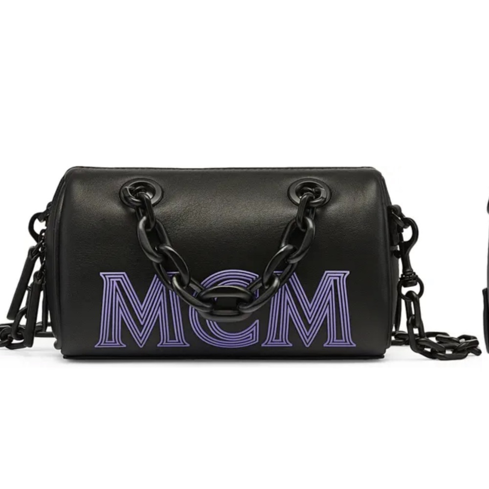 MCM Black and Purple Satchel